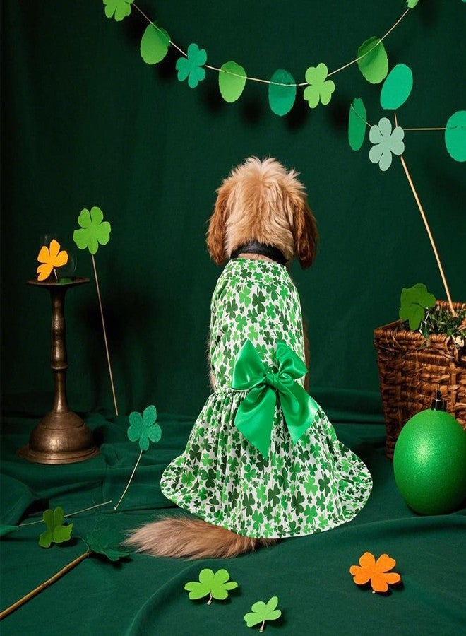 Habbiful Dog St Patricks Day Outfit, Puppy Dog St.Patrick's Day Clothes Shamrock Dog Skirt Green Dog Dress Spring Summer Pet Doggie Apparel for Dogs Cats Gifts, M - Image 4